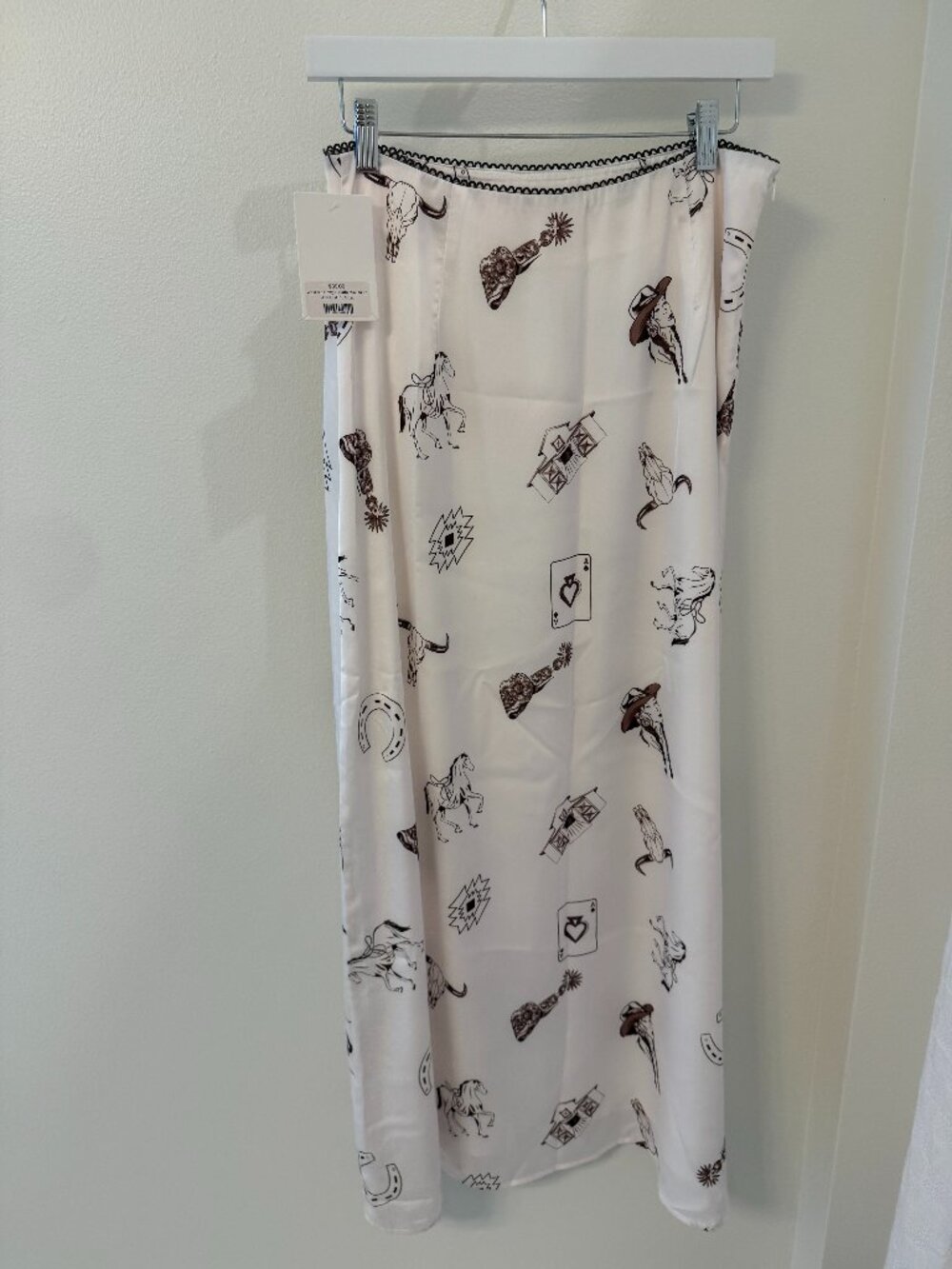 Western Cowgirl Satin Maxi Skirt